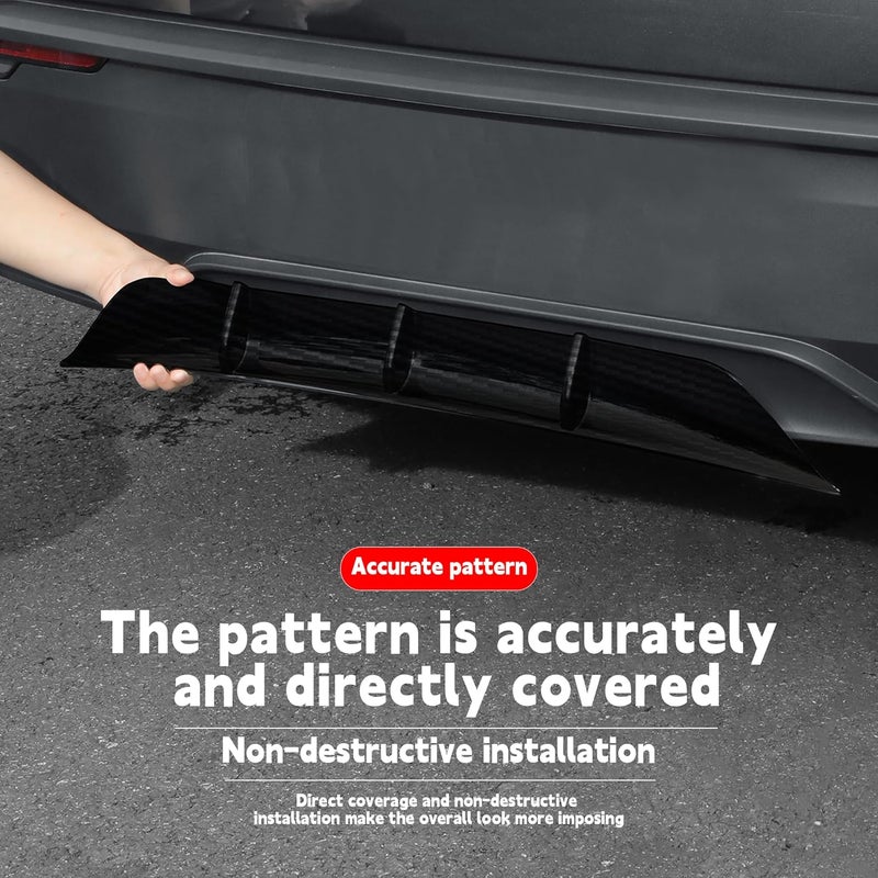 Arcoche Rear Diffuser for Telsa Model Y Juniper 2025-2026 Without Drilling，Trunk Decoration Accessories Model Y Juniper Rear Bumper Molding Protector Lip Made of PP Material (Matte Carbon Fiber) - Image 5
